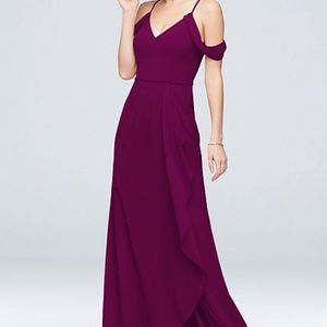 David’s Bridal off the shoulder bridesmaid dress